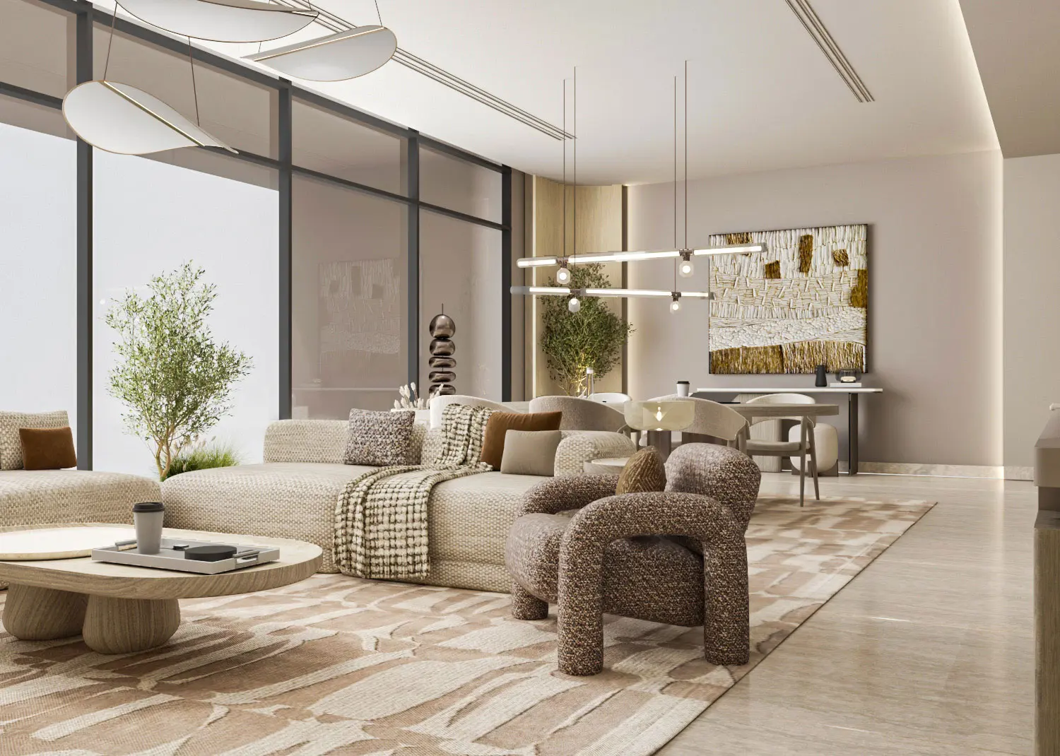 Vida Residences indoor club lounge — the amenity standard indicated for Vida Reem Island Residences, Abu Dhabi